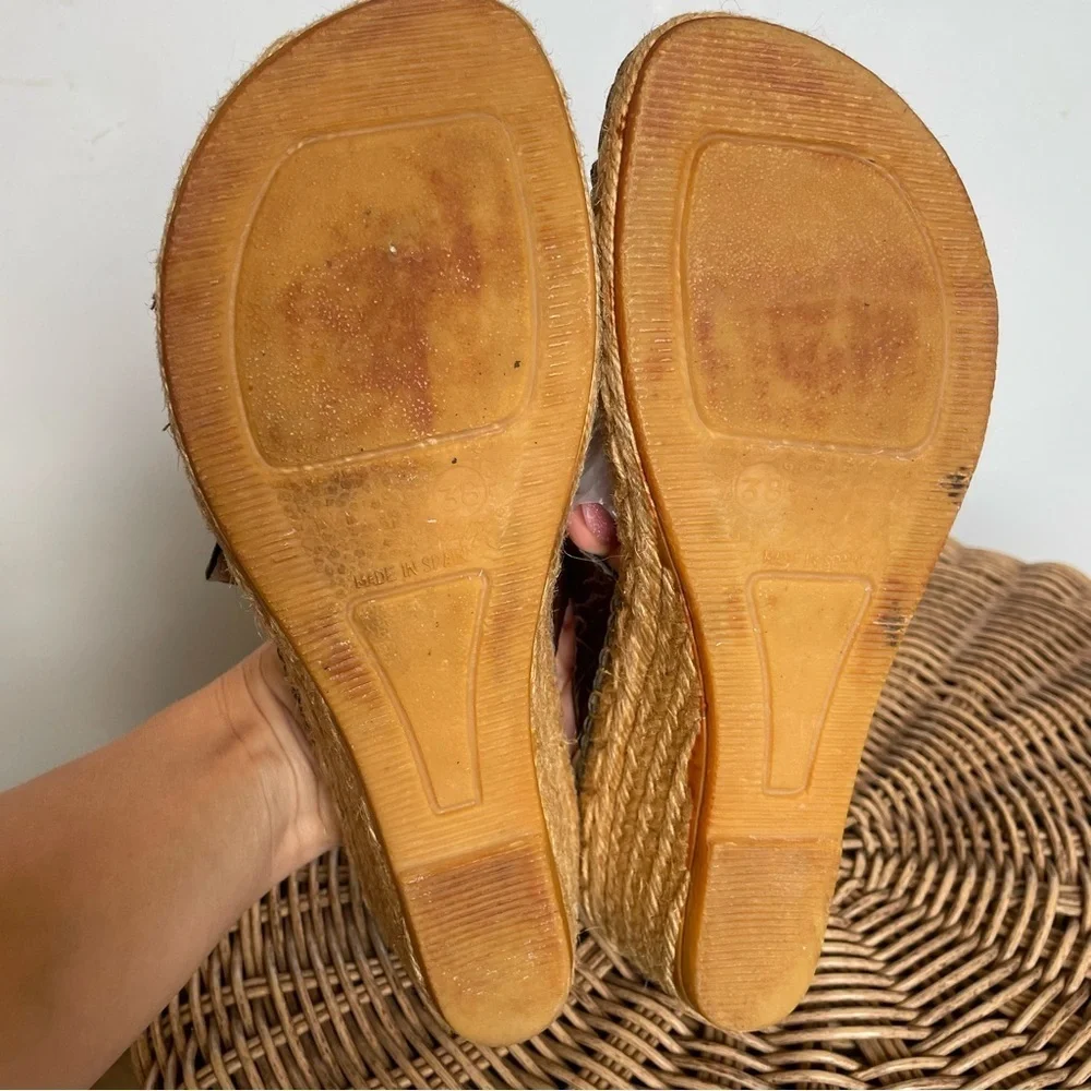 Andre Assous crossed straps Espadrilles wedges sandals size eu 38 usa 7.5